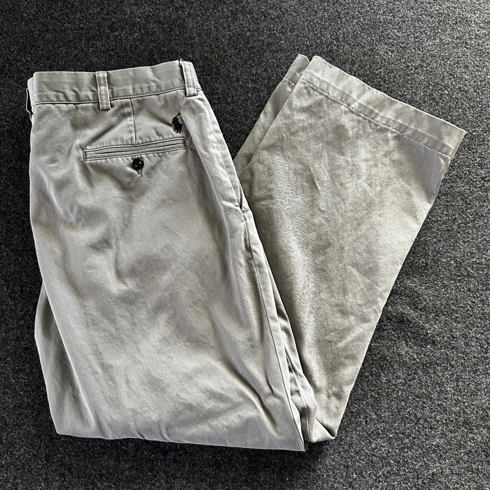 Polo Ralph Lauren Preston Pant Mens 36x30 Khaki Tan Cotton Chino Straight Leg
